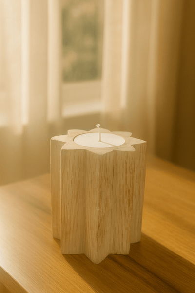 Rustic Wooden Tealight Candle Holder