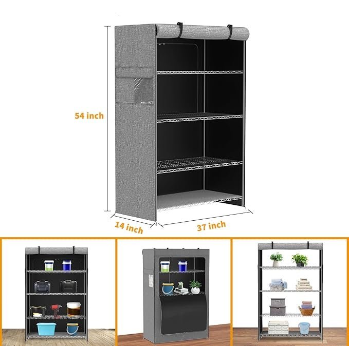 Single Zipper Double Rod Wardrobe