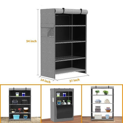 Single Zipper Double Rod Wardrobe